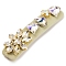 Alloy & Glass Rhinesttone Alligator Hair Clips, Claw Hair Clips, Hair Accessories for Women & Girls, Bisque, 80x20mm