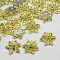 Acrylic Rhinestone Flower Flat Back Cabochons, with Brass Findings, Light Yellow, 24x7mm