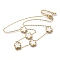 Ion Plating(IP) 304 Stainless Steel Necklaces, Flower, Golden, White, 15.75 inch(40cm)