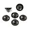 304 Stainless Steel Bead Cap Pendant Bails, for Globe Glass Bubble Cover Pendants, Black, 10mm, Hole: 1.8mm