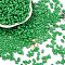 Baking Paint Glass Seed Beads, Peanut, Green, 6x3.5x3mm, Hole: 1mm, about 4500pcs/pound