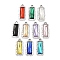 K5 Glass Pendants, Alloy Findings, UV Plated, Rectangle, Platinum, 22x10x4.5mm, Hole: 1.8mm