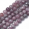 Natural Lepidolite/Purple Mica Beads Strands X-G-G770-04A-8mm-1