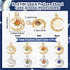 Beebeecraft 8Pcs 8 Colors Brass Micro Pave Clear Cubic Zirconia Glass Pendants KK-BBC0003-79-2