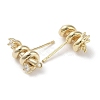 Brass with Clear Cubic Zirconia Stud Earring Findings KK-G491-54G-2