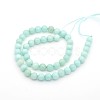 Dyed Faceted Round Natural Jade Beads Strands G-E302-095-8mm-1-4