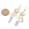 Dyed Natural Quartz Crystal Pendants Earrings EJEW-TA00424-3