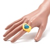 3D Resin Heart Finger Ring RJEW-JR00538-04-3