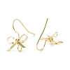 Bowknot Shape Brass Earring Hooks KK-K256-01G-2