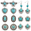   12Pcs 6 Styles Synthetic Turquoise Pendants TURQ-PH0001-05-1
