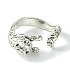 Cat Alloy Open Cuff Rings RJEW-K275-47AS-2