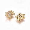 Brass Micro Pave Clear Cubic Zirconia Beads ZIRC-I038-25G-2