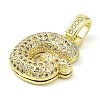 Brass Micro Pave Clear Cubic Zirconia Pendants KK-M279-01G-G-2