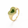 Rack Plating Light Gold Alloy Enamel Wide Band Rings RJEW-Q163-002-RS-3