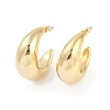 Brass Moon Stud Earrings EJEW-Q391-07G-2