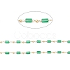 Faceted Cuboid Glass & Round Beaded Chains CHC-G018-02KCG-2