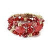 Bohemian Handwork Multi-Colored Stone Beaded Bracelet AJEW-Z038-01B-2