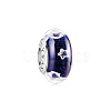 TINYSAND Rhodium Plated 925 Sterling Silver Charm Beads with Glass with Star for Bracelet TS-C-248-2