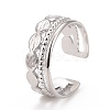 304 Stainless Steel Oval Wrap Open Cuff Ring for Women RJEW-C025-11P-1