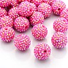 Chunky Resin Rhinestone Bubblegum Ball Beads X-RESI-S256-22mm-SAB6-2