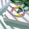 Curved Tube Opaque Acrylic Beads Stretch Bracelet for Teen Girl Women BJEW-JB06940-03-3