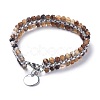 Flat Round 304 Stainless Steel Charm Bracelets BJEW-P264-M-2