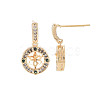 Brass Micro Pave Cubic Zirconia Stud Earring Findings KK-S364-063-3