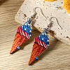 American Independence Day Ice Cream Wood Dangle Earrings YF8853-2-1