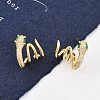 Brass Micro Pave Cubic Zirconia Stud Earrings for Women EJEW-F352-03G-5