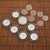 25mm Flat Round Transparent Glass Cabochons and Alloy Pendant Cabochon Settings for DIY DIY-X0192-AS-1