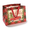 Christmas Theme Tartan Non-woven Fabric Gift Tote Bags with Handle ABAG-G017-01B-3