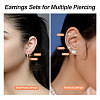 16Pcs 8 Style Clear Cubic Zirconia Stud Earrings & Titanium Steel Huggie Hoop Earrings DIY-TA0004-54-12