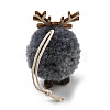 Christmas Themed Plush & Wood Deer Ball Pendant Decoration HJEW-E008-01C-2