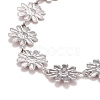 Enamel Daisy Link Chain Necklace NJEW-P220-01P-05-3