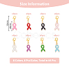 SUPERFINDINGS 8 Sets Awareness Ribbon Alloy Enamel Pendant Decorations HJEW-FH0001-42-2