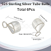 SUNNYCLUE 6Pcs 925 Sterling Silver Tube Bails STER-SC0001-19S-2