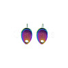 Rainbow Color 304 Stainless Steel Stud Earring Findings STAS-N098-022-2
