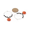 Halloween Theme Synthetic Turquoise Pumpkin Pendant Hoop Earring EJEW-JE05171-3