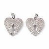 Brass Micro Pave Cubic Zirconia Pendants X-KK-E068-VC039-2