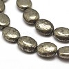 Oval Natural Pyrite Beads Strands G-I126-19-10x8mm-3