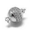 Rhodium Plated 925 Sterling Silver Box Clasps STER-L057-008C-4