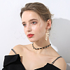 ANATTASOUL 3 Pairs 3 Style Alloy Leaf Long Dangle Earrings for Women EJEW-AN0001-73-6