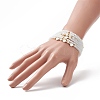 6Pcs 6 Style Natural Shell & Glass Star & Round Beaded Stretch Bracelets Set for Women BJEW-JB09945-01-5