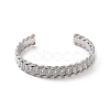 Clear Cubic Zirconia Open Cuff Bangle BJEW-F445-07P-1