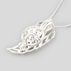 925 Sterling Silver Cage Pendant Necklaces NJEW-S415-06-2