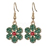 Christmas Theme Alloy Rhinestone Dangle Earrings EJEW-JE05830-01-1