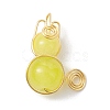 Imitation Jade Glass Beads Pendants PALLOY-JF02480-01-1