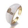 Brass Micro Pave Clear Cubic Zirconia Cuff Rings RJEW-H538-03G-P-3