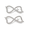 Brass Micro Pave Clear Cubic Zirconia Connector Charms KK-E068-VB391-2