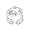 Star & Moon & Sun 304 Stainless Steel Open Cuff Ring Findings STAS-E066-10P-3